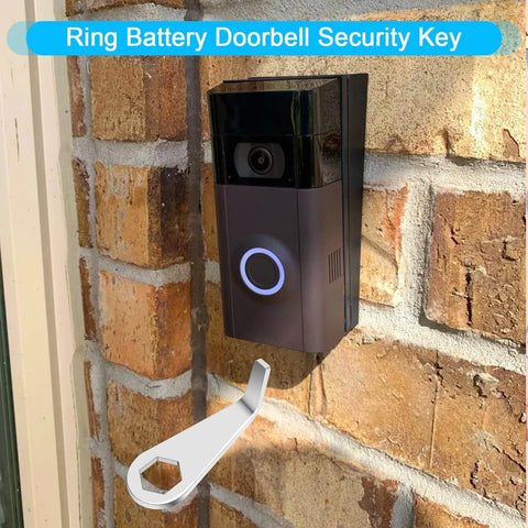Ring Doorbell Tool Kit for Fast Battery Doorbell Install and Safe Removal All In One Screwdriver Key Tool Set installed on wall