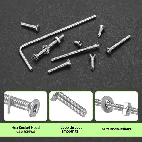 645 Piece M2 Screw Assortment Kit With 304 Stainless Steel Countersunk Flat Head Hex Socket Cap Screws Washers And Nuts