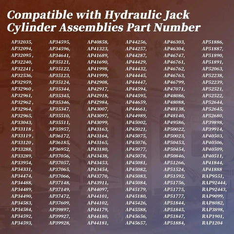 Compatible hydraulic jack cylinder assemblies part numbers list for RV jacks