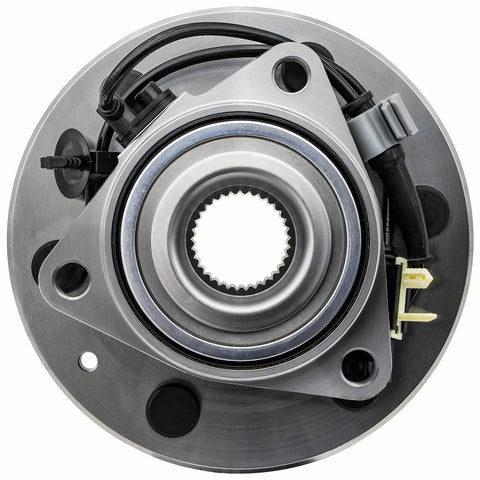 Front Wheel Bearing Hub Assembly Fits 4x4 4WD Chevy Silverado 1500 Suburban Tahoe GMC Sierra 1500 Yukon XL Cadillac Escalade ESV XTS 6 Lug With ABS Replaces 515160, close-up view