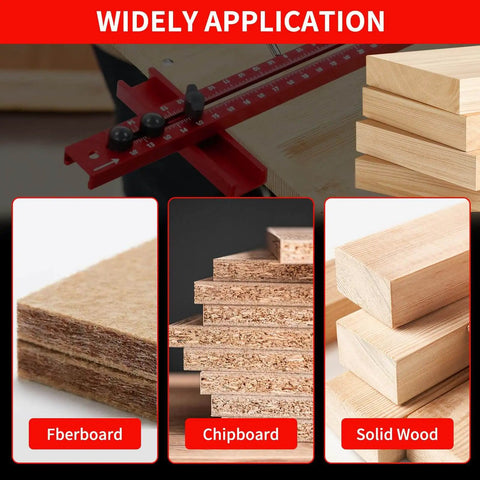 4 In 1 Router Milling Groove Bracket Pro Grade Aluminum Alloy Circle Cutting Jig For Woodworking, shown with wood types