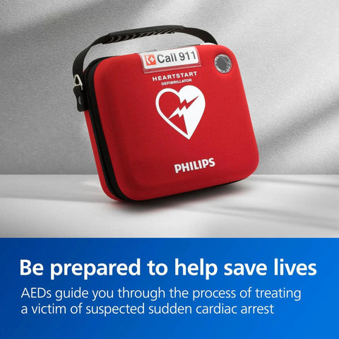OnSite AED Defibrillator With Portable Emergency Medical Kit, Real Time CPR Guidance And Voice Prompts, Slim Carry Case