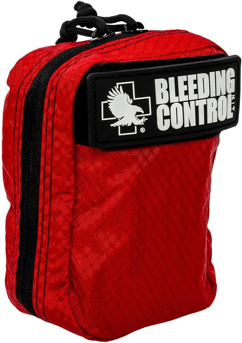 Red compact bag of Public Access Bleeding Control Kit Basic In Compact Blood Control Bag With C-A-T Tourniquet ETD Gauze And Survival Blanket
