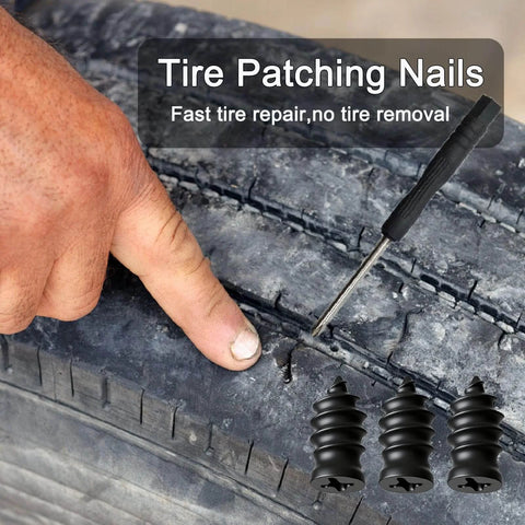 60Pcs Tire Repair Kit With Screw In Plugs And Screwdriver, Emergency Puncture Repair For Car Motorcycle Truck, Fast Self Service Tire Plug Kit