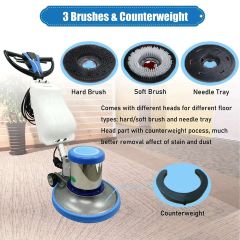 Beast Of A Floor Cleaning Machine With 17 Inch Cleaner And Polisher Industrial Ground Scrubber Buffer Heavy Duty Carpet Cleaner