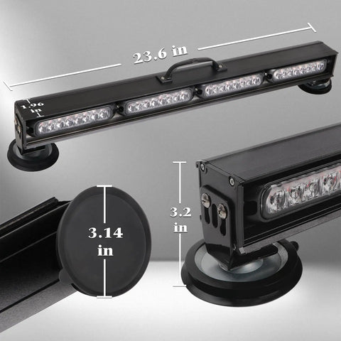 BELIFLY wireless tow light bar, 23.6 in, LED brake/turn signals, magnetic base, 7-pin transmitter, multi-angle view