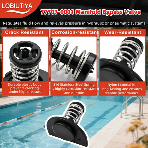 Thermal Regulator And Manifold Bypass Valve Kit For MasterTemp 200 250 300 333 And Sta-Rite Pool Heaters, 120 F Open Setpoint, Includes 77707-0010 And 77707-0001, Replacement Kit To Fix Thermostat Failures And Keep Your Pool Cranking