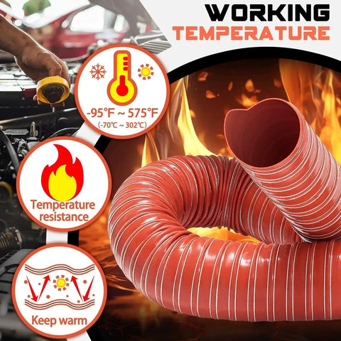3 Inch Intake Hose For Auto Air Duct System With Double Layer Silicone Flexible Ducting High Temp Heat Resistant Vacuum Hose