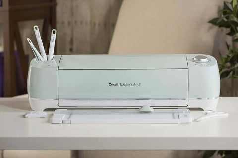 Mint Cricut Explore Air 2 machine with Go-To 5-Piece Craft Tool Set for Precision Lifts Snips Burnish and Weed by Cricut