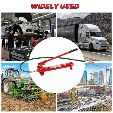 12 Ton Hydraulic Jack Kit With 55 Inch Hose For Heavy Duty Vehicle Frame Repair in various industrial applications