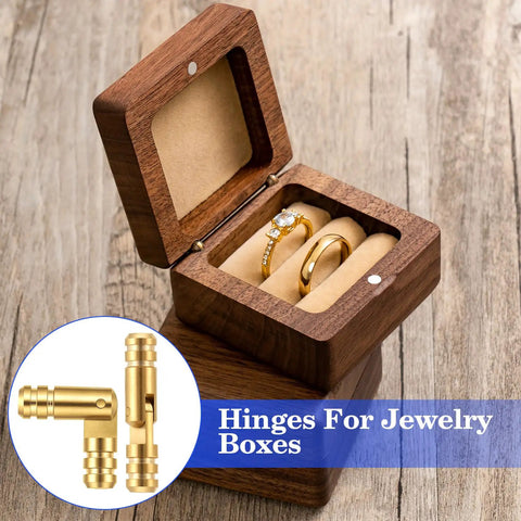 Brass Hidden Barrel Hinges 18 Pcs For Wood DIY Projects, Mini Cylinder Concealed Hinges 0.15x0.79 Inch For Jewelry Boxes