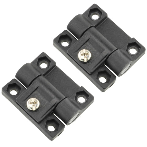 Adjustable Torque Position Cabinet Box Hinge Black Plastic 2 Pack With Modern Style And Unfinished Finish, side view