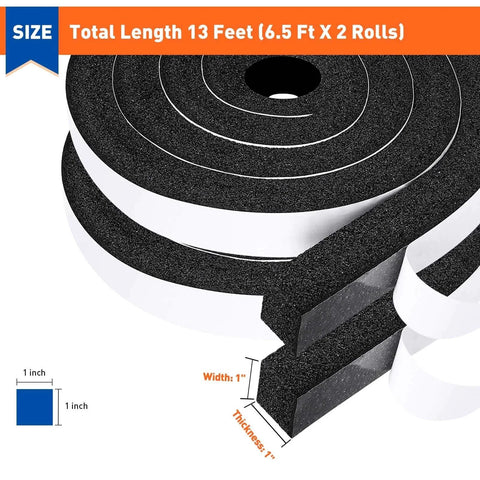 Ultimate Must Have Weather Stripping Door Seal One Inch Wide One Inch Thick Foam Tape For Window Insulation Two Rolls
