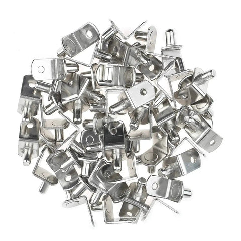 40 Pcs Shelf Pins L Shaped Bracket Clips Nickel Plated With Hole One Quarter Inch Diameter For Kitchen Cabinets Bookcases