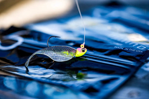 Crappie Jig Heads Multi Pack With Realistic Head Design And Sharp Hooks For Solid Hookups In One Eighth Ounce Size With Size Two Hooks