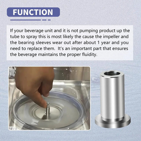 9 Pack 3220 Bearing Sleeve Compatible With 3220 D And E Series for beverage dispenser use, showing stainless steel sleeve and installation.