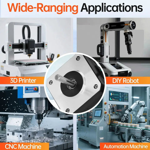 10 Pack Nema 17 Stepper Motors 1.8 Degree Bipolar 2 Phase Beefy Torque 0.13Nm for 3D Printer, CNC, DIY Robot, Automation Applications.