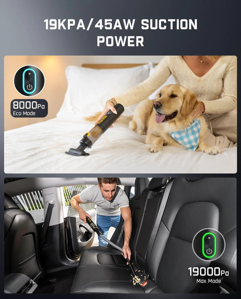 Fanttik Slim V8 Apex handheld vacuum, black, 19000Pa max suction, 4-in-1 cordless for car and home use