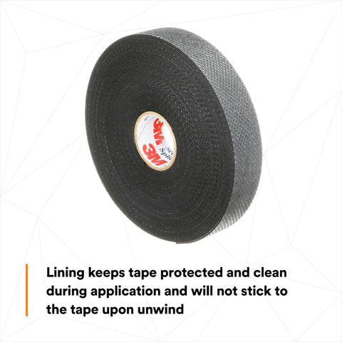 Rubber Splicing Tape 23 Self-Fusing EPR Insulating Tape, 3/4 in x 30 ft, black roll with protective lining visible