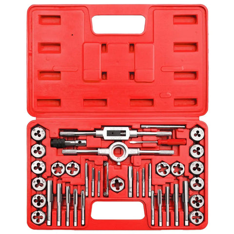 Pro Grade Tap And Die Set For Metal Threading With Metric M3 To M12 Coarse And Fine Threads 40 Piece Kit With Handles Accessories And Case