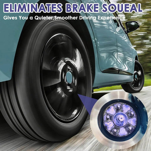 Car wheel with Ceramic Brake Lubricant For Caliper Pins High Temp Synthetic Brake Lube With Moisture Proof Formula inset.