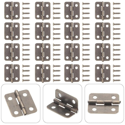 Miniature Iron Chest Hinges With Screws For Antique Jewelry Boxes And Small Wooden Chests, Retro Cabinet Hardware For DIY Crafts, 50Pcs Dope Vintage Style Durable OHPHCALL