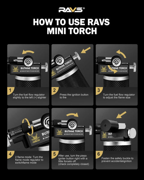 How to use instructions for Dual Flame Butane Torch Lighter For Cooking And Soldering Refillable Kitchen Torch with ergonomic grip.