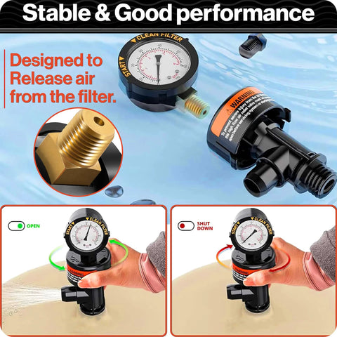 Swimables air relief valve for Pentair pool filters with brass threaded fitting and black valve body.