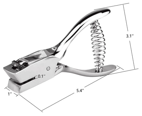 Pro Grade Heavy Duty Handheld ID Card Slot Punch Tool For Lanyards And Badges, Metal Puncher Plier For PVC Tags, Spring Loaded, visible knife edge