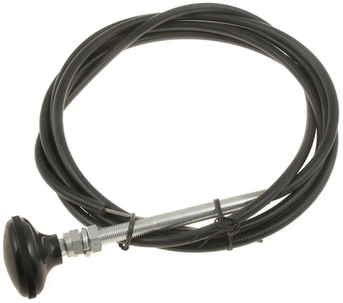 Control cables with a 2 inch black knob and 10 foot length for universal fit featuring twist to lock and push pull styles, coiled view