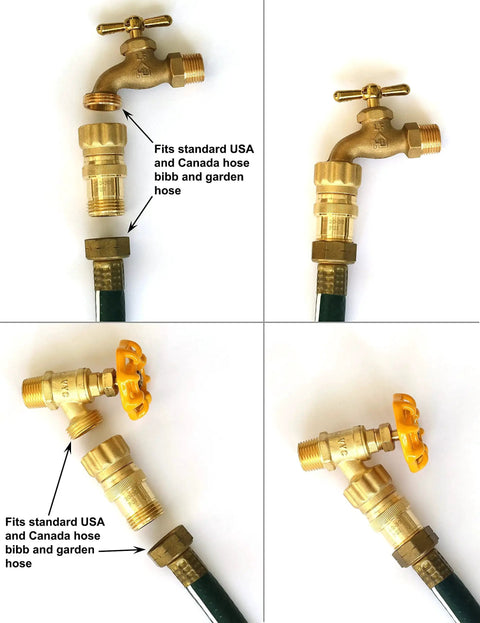 Heavy Duty 25 Psi Water Pressure Regulator For Drip Irrigation With 3/4 Inch FHT To 3/4 Inch MHT Lead Free Brass fitting hose bib