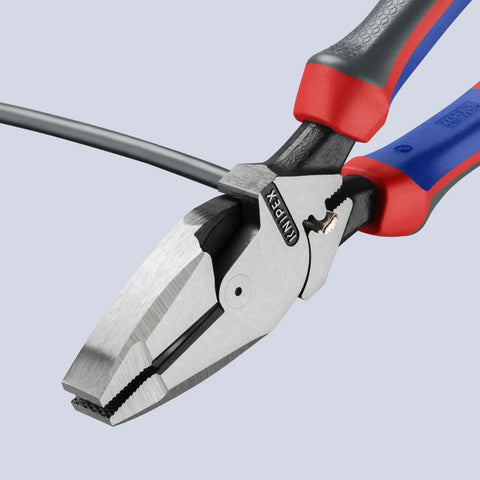 Ultra High Leverage Linemans Pliers With Fish Tape Puller And Crimper 9.5 Inch Pro Grade Comfort Grips With KNIPEXTEND ColorCoded Clips