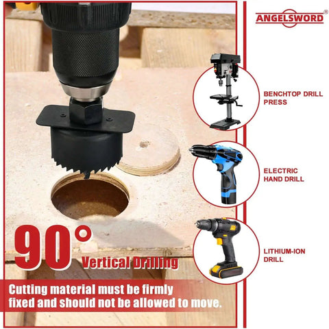 Remodel Ready 24 Piece Hole Saw Kit With 14 Blades From Three Quarter Inch To Six Inch For Drywall Wood Plywood Plastic And PVC Includes Two Mandrels And Drill Bits For DIY Renovation Projects used for drilling