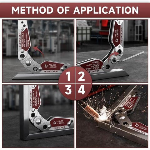 Adjustable Angle Welding Magnet With 20 To 200 Degree Range And 77 Lb Holding Power Magnetic Welding Holder for precise angles