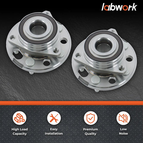 Two Pack Front Wheel Hub Bearings Replacement For Chevy Equinox Malibu GMC Terrain 2010 To 2017 Part 513288 Fits Buick