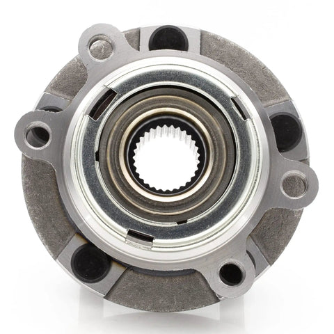 Front view of Front Wheel Bearing And Hub Assembly 513294 For Nissan Altima 2007 2008 2009 2010 2011 2012 2 5L Four Cylinder Bolt In Models Only And 2013 S Coupe 5 Lug With ABS Exact Fit Replacement