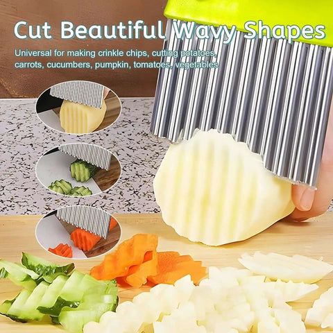 Dope Two In One Spiral Slicer And Crinkle Cutter For Veggies And Fries cutting potato with stainless steel crinkle blade