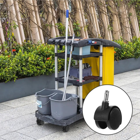 Easy Replacement Swivel Caster Wheels For Trash Cans And Buckets, 360 Degree Mobility, Smooth Rolling, Universal 1.5 Inch Stem