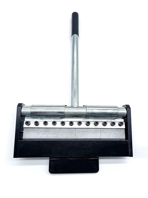Front view of 12 Inch Box And Pan Brake Mini Metal Bender For Home Shop Pro Style 0 To 90 Degree Angles Bends 16 Gauge Aluminum