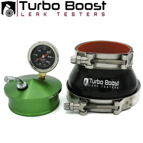 Turbo Boost Leak Tester Shop Kit For Universal Intake Charge Pipe Pressure Test 30 PSI Boost Gauge Fits 3 To 4 Inch Turbos Billet 6061 CNC Aluminum End Cap Easy Seal OEM And Aftermarket Compatible Gearhead Friendly