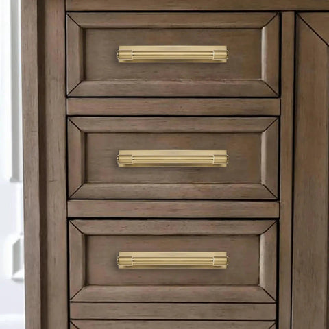 5 Pack 6 Inch Center To Center Champagne Bronze Cabinet Pulls With Backplate And Base Plate on wooden drawers