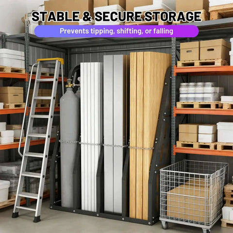 Heavy Duty 1500 Lb Capacity 4 Bay Vertical Bar Rack For Garage And Warehouse Storage Holds Lumber Pipes Conduit And Long Parts