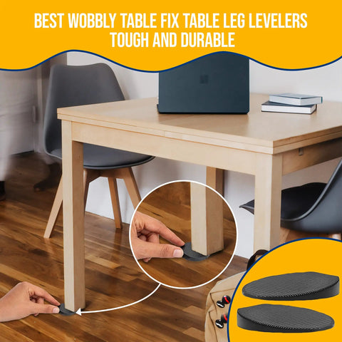 Using Black Rubber Table Leveler Wedges Set For Restaurant Tables And Home Furniture Three And Three Quarter Inch Anti Slip Non Slip