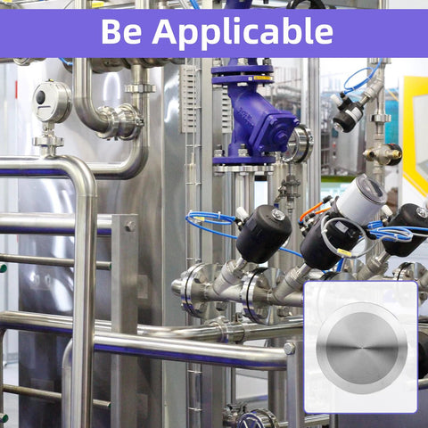 Stainless steel 1.5 in tri-clamp end caps, 6 pcs with silicone gasket for 50.5 mm OD fittings, shown on industrial piping