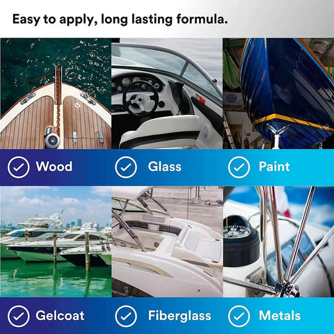 Marine Adhesive Sealant 5200 permanent structural polyurethane bonding and waterproof seal for boats pictured on wood, glass, metal surfaces.