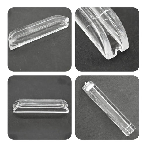 12 Pack Transparent Acrylic Drawer Pulls 2 Inch Mini Clear Glass Look Cabinet Handles showing different angles