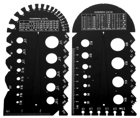 Dual Metric And Imperial Thread Pitch Gauge Set With Carrying Case Two Pack, Metal Construction With Laser Etched Scales