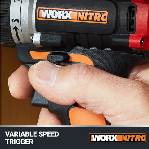 Close-up of Nitro 20V Cordless Drill Driver With Brushless Motor Ultra Compact And Lightweight Only Six Inches Long And About Three Pounds