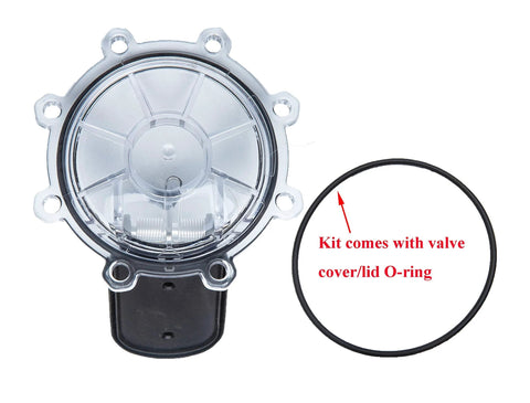 ATIE pool check valve rebuild kit for 2-inch Pentair 263042; clear valve cover with black base and O-ring