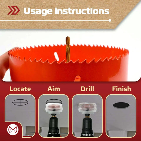 Pro Grade Bi-Metal Hole Saw Kit For Recessed Lighting 6-1/4 Inch With Silicone Dust Bowl and usage instructions